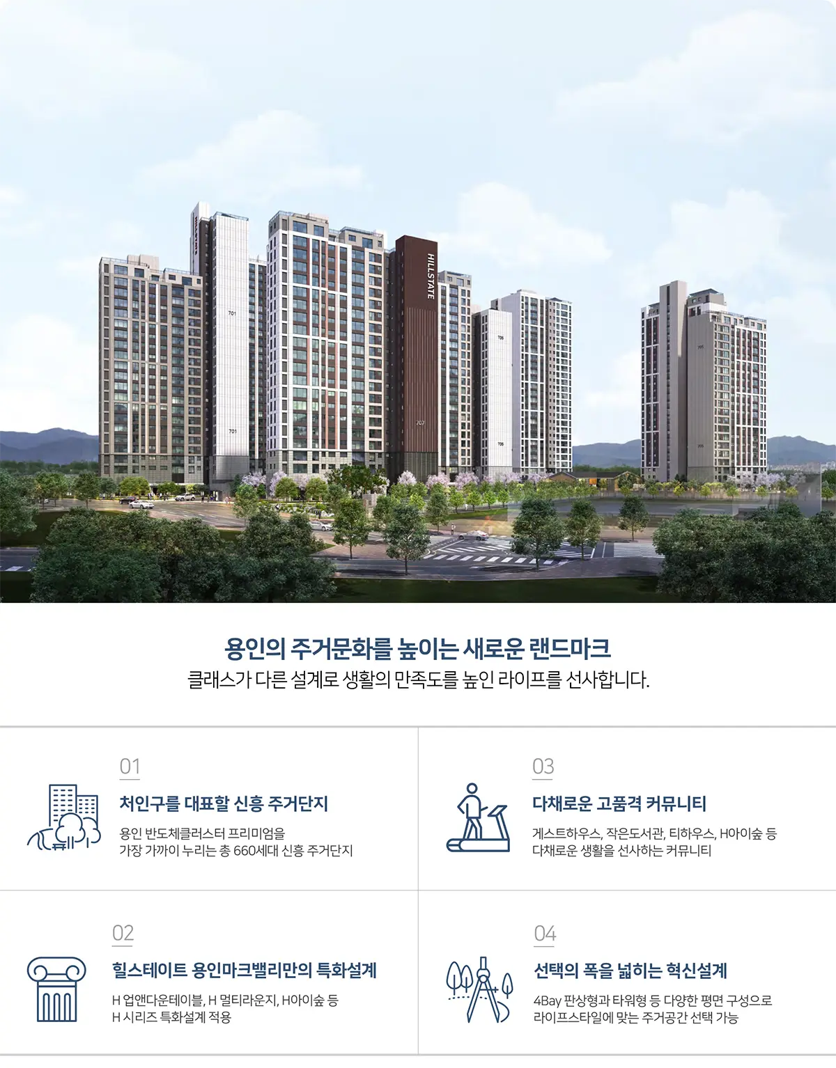 용인 힐스테이트 아파트투시도