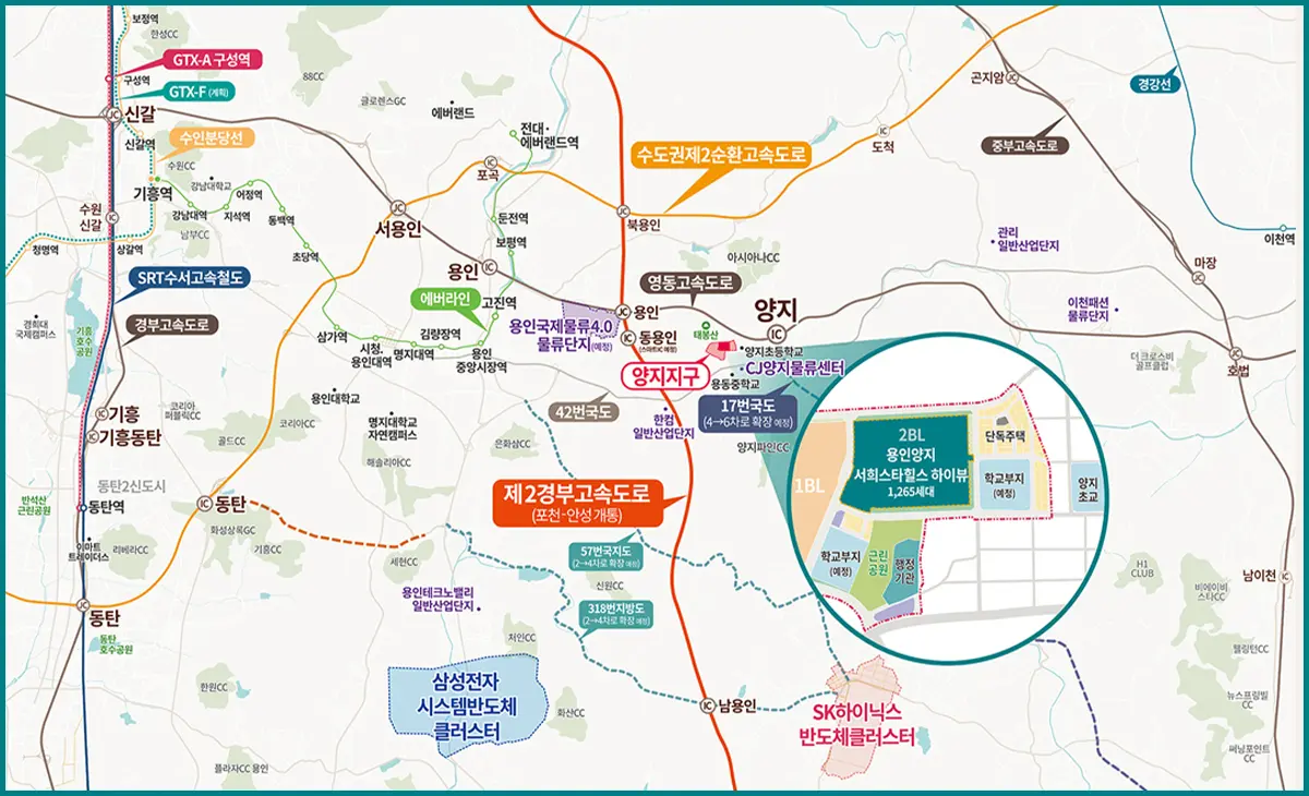 용인시 양지면 지도